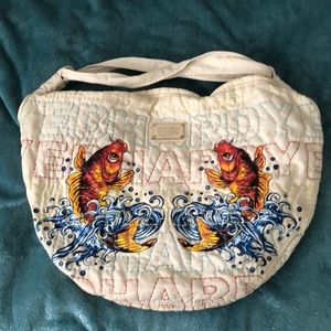 Cream Ed Hardy fish bag